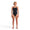 athlete wearing the Zone3 strap back swimsuit in black. front facing on a white background. 