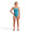 athlete wearing the Zone3 strap back swimsuit in teal. front facing on a white background. 