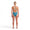 athlete wearing the Zone3 strap back swimsuit in teal. back facing on a white background. 