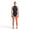 Athlete wearing the Zone3 Neck Costume Swimsuit in black. back facing on a white background. 