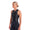 athlete wearing the Women's Activate Sleeveless Trisuit in black, close up side profile on a white studio setting. 
