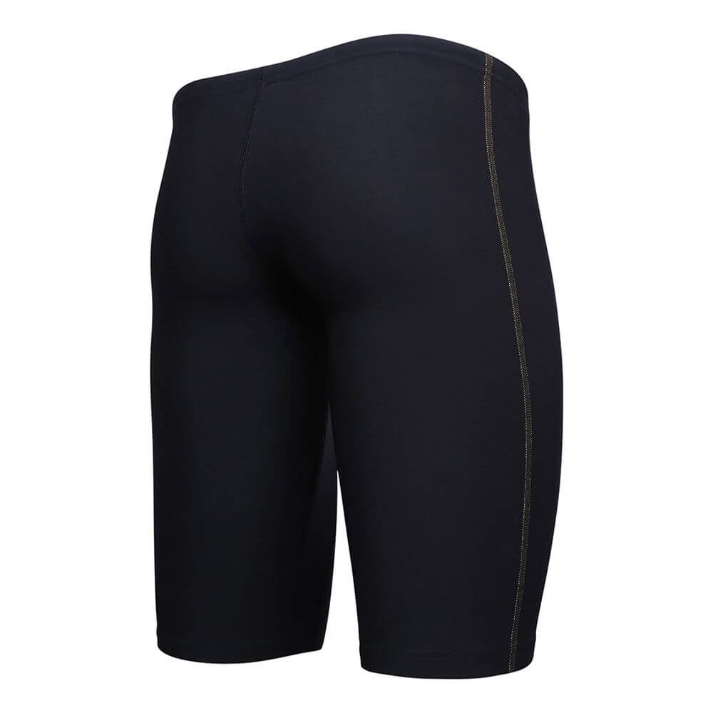 Zone3 MF-X Performance Gold FINA jammers on a white background.