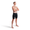 Man wearing black and teal Zone3 Jammers holding an orange swim cap on a white background