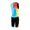 BBack view of the ZONE3 Activate+ men's sleeveless trisuit with a vertical ZONE3 logo and a blue, yellow, and orange gradient upper. Lower half is black with a circular recycled performance label.