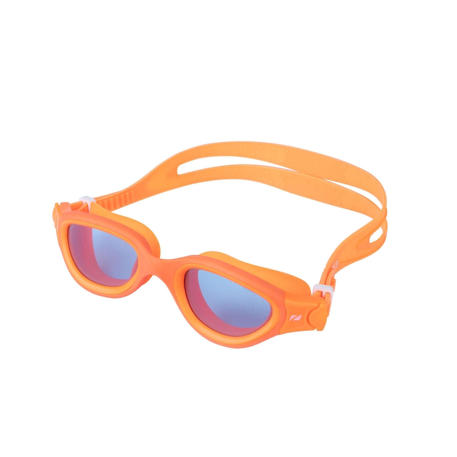 Venator-X swim goggles with orange frame and strap and mirrored orange lenses