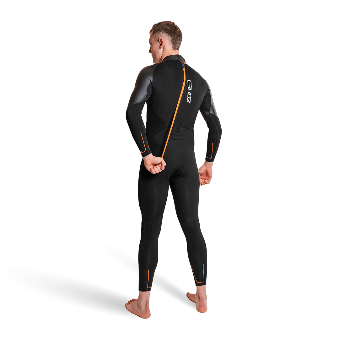 Active-Flex Wetsuit - back view of a man wearing a multipurpose wetsuit for water sports.