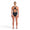An athlete wearing the Zone3 Black classic swimsuit. back facing on a white background. 