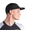 Man wearing a black mesh panel with a zone3 logo on a white background