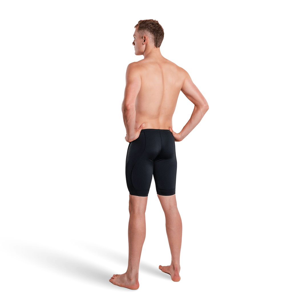 Man wearing black Zone3 Jammers  on a white background