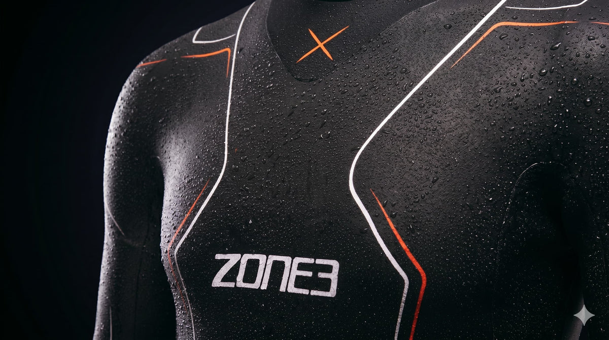 A close up of the shoulder panel in the vanquish x wetsuit