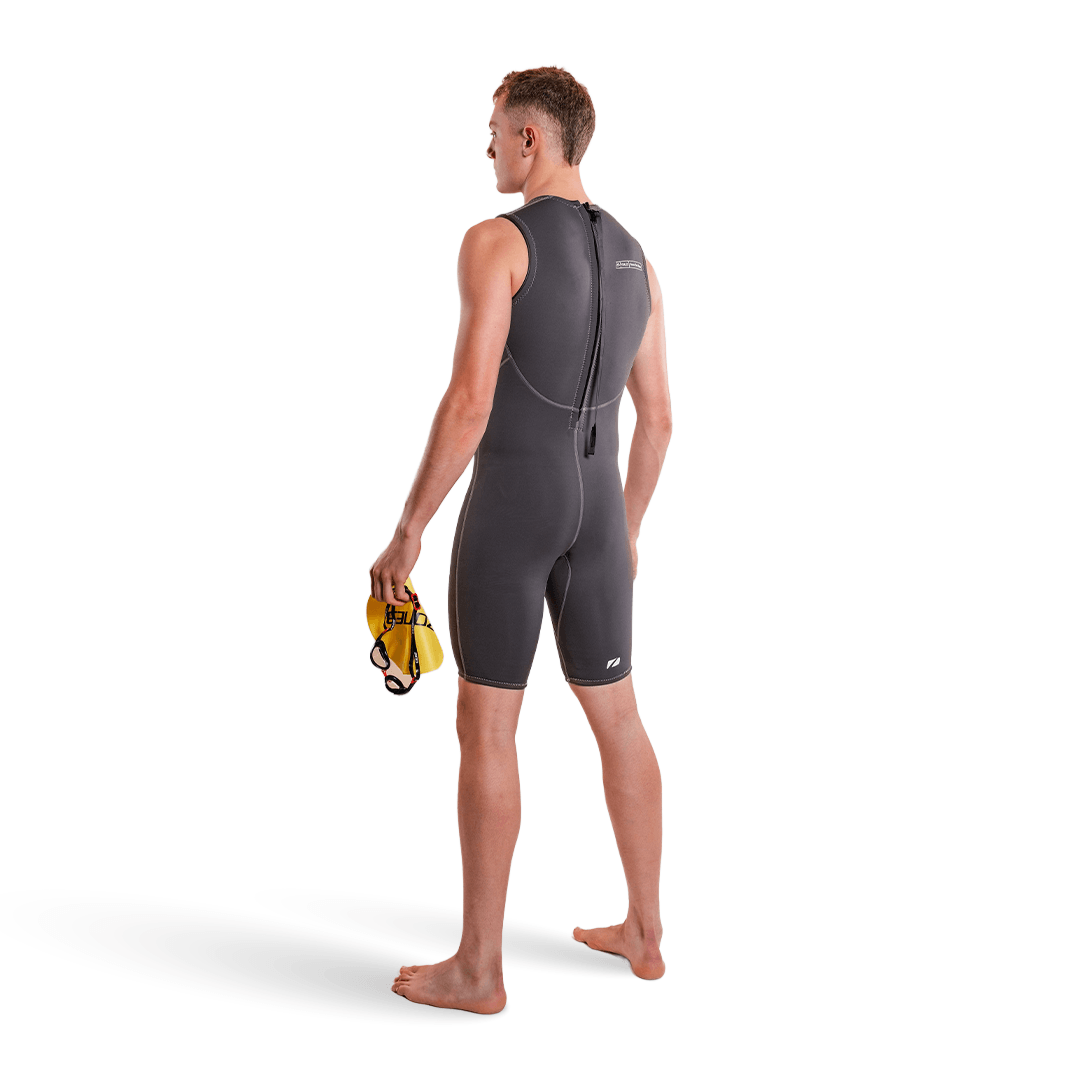 Man wearing Yulex(R) Kneeskin on white background