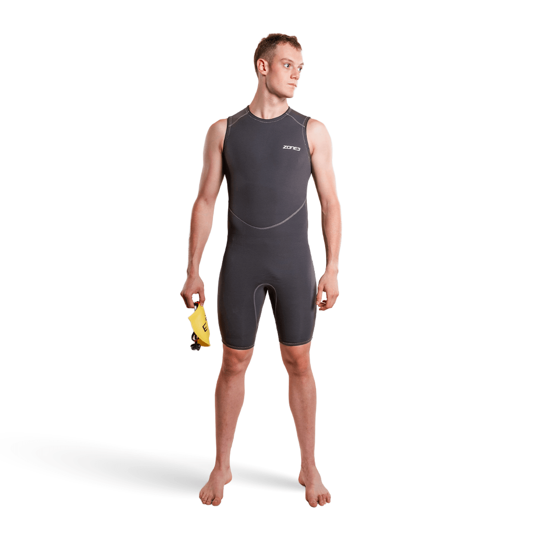 Man wearing Yulex(R) Kneeskin on white background